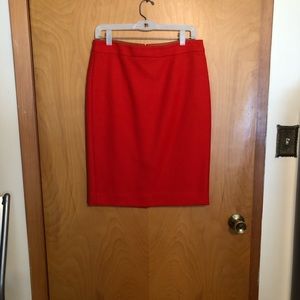 J. Crew Wool Pencil Skirt in Vibrant Orange 🧡